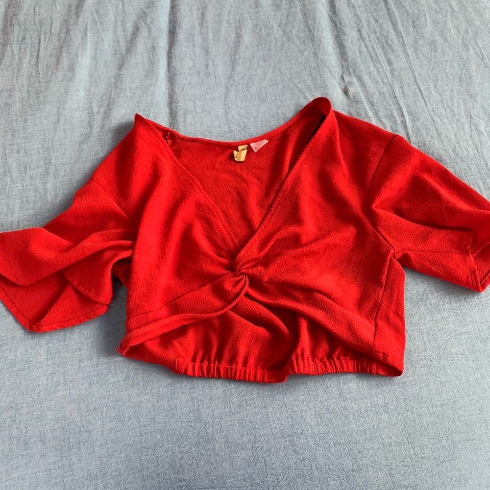 Red crop top